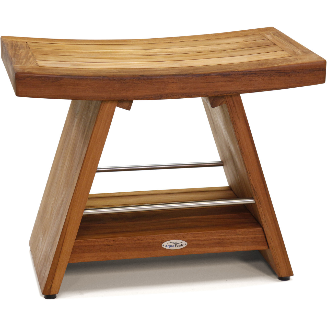 Patented 24" Asia® Teak & Stainless Shower Bench with Shelf